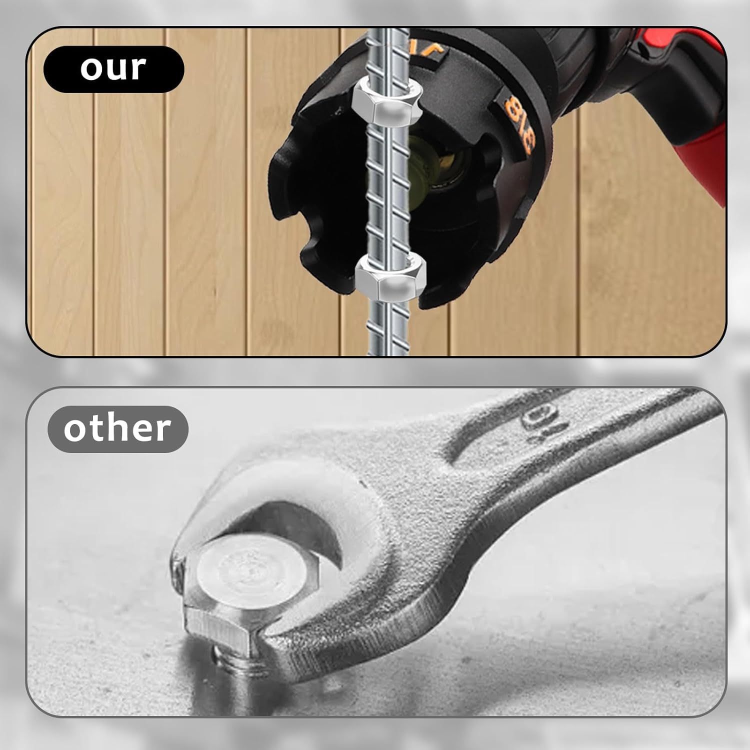Hex Shank Nut Driver Drill Bit Attachment | For Pipe Framework and Support Systems