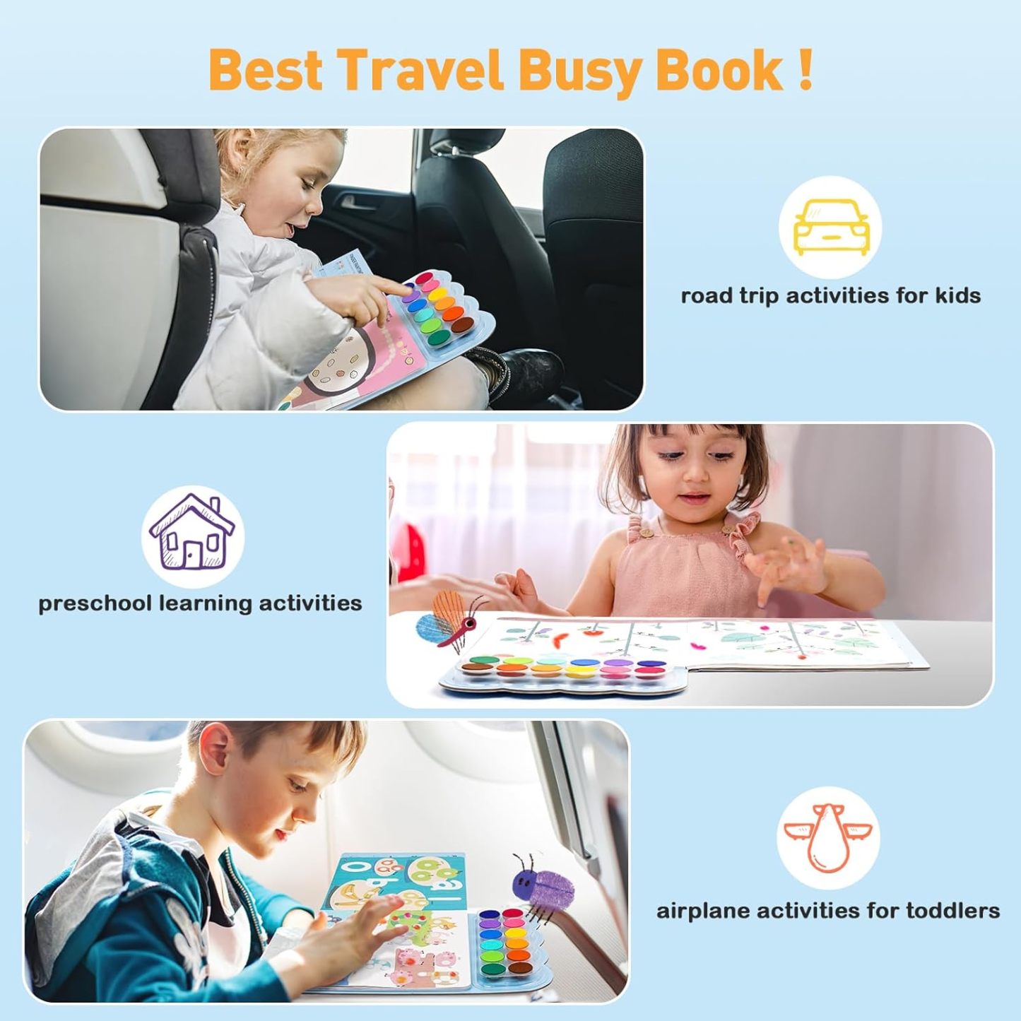 Children's Finger Painting Coloring Book – 12-Color Ink Pad Finger Painting Activity Book