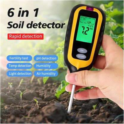 Soil nutrient tester, 6-in-1 soil pH meter