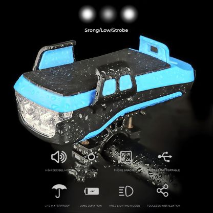 5-in-1 Solar Bike Light with Phone Holder – 4000mAh Power Bank