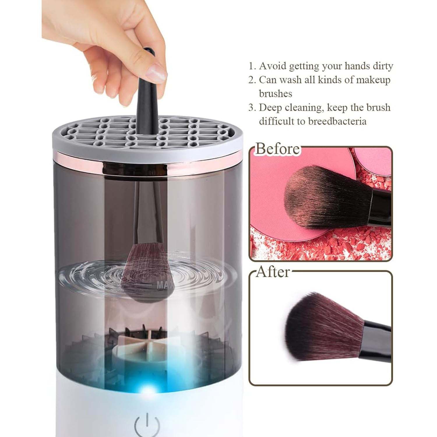 Electric Makeup Brush Cleaner Machine – Automatic Spinning Deep Clean Device