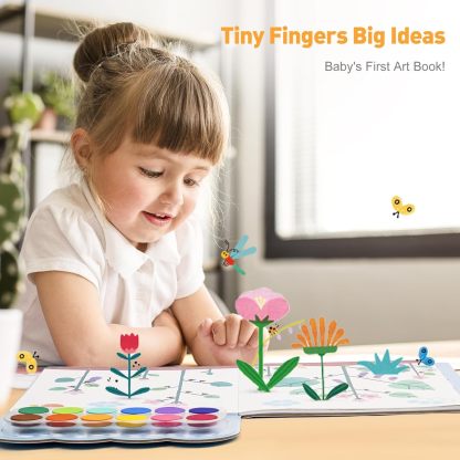 Children's Finger Painting Coloring Book – 12-Color Ink Pad Finger Painting Activity Book