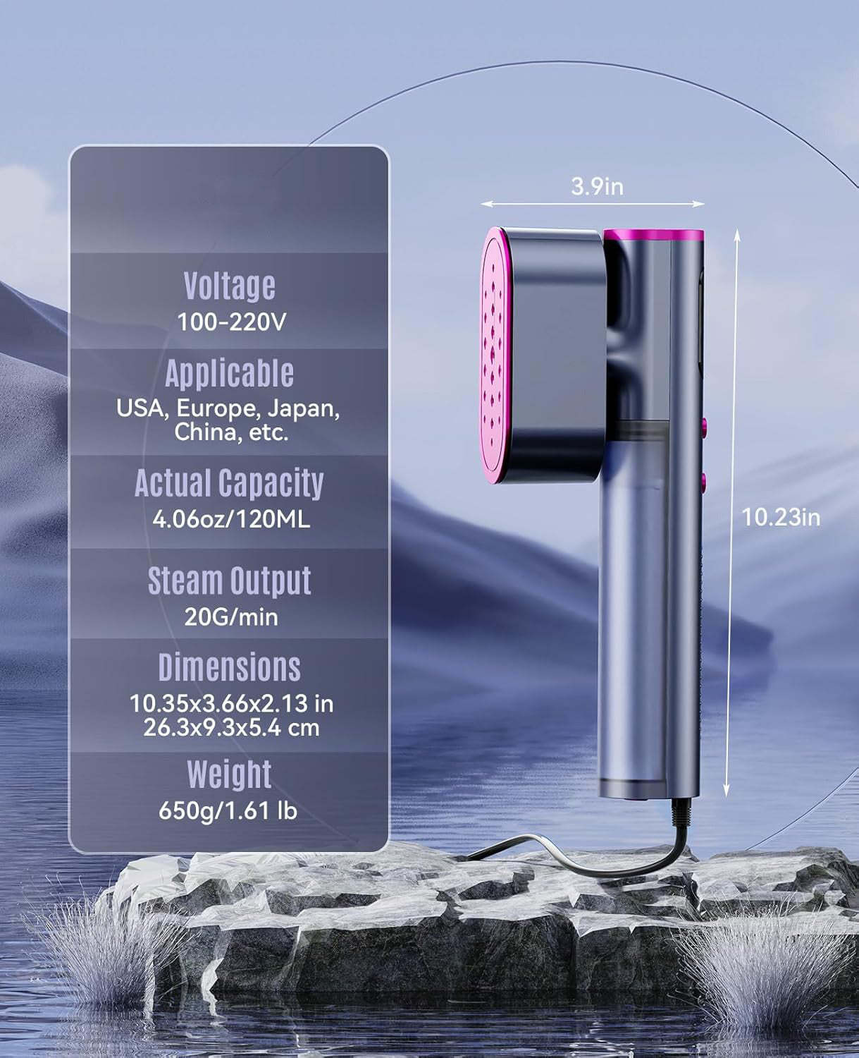 Travel Steam Iron – Portable 2-in-1 Iron with Fast Heating