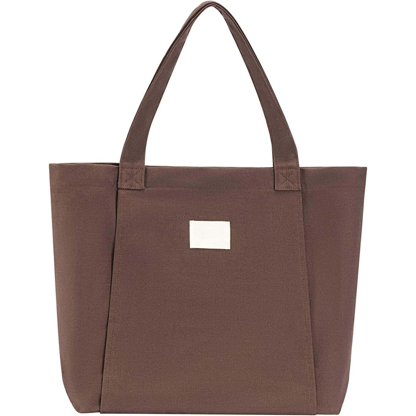 Canvas Tote Bag with Yoga Mat Carrier Pocket – Carryall Shoulder Bag