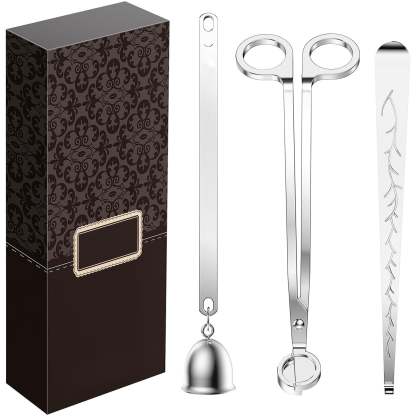 3-in-1 Candle Accessory Set – Wick Trimmer, Candle Snuffer, and Wick Dipper
