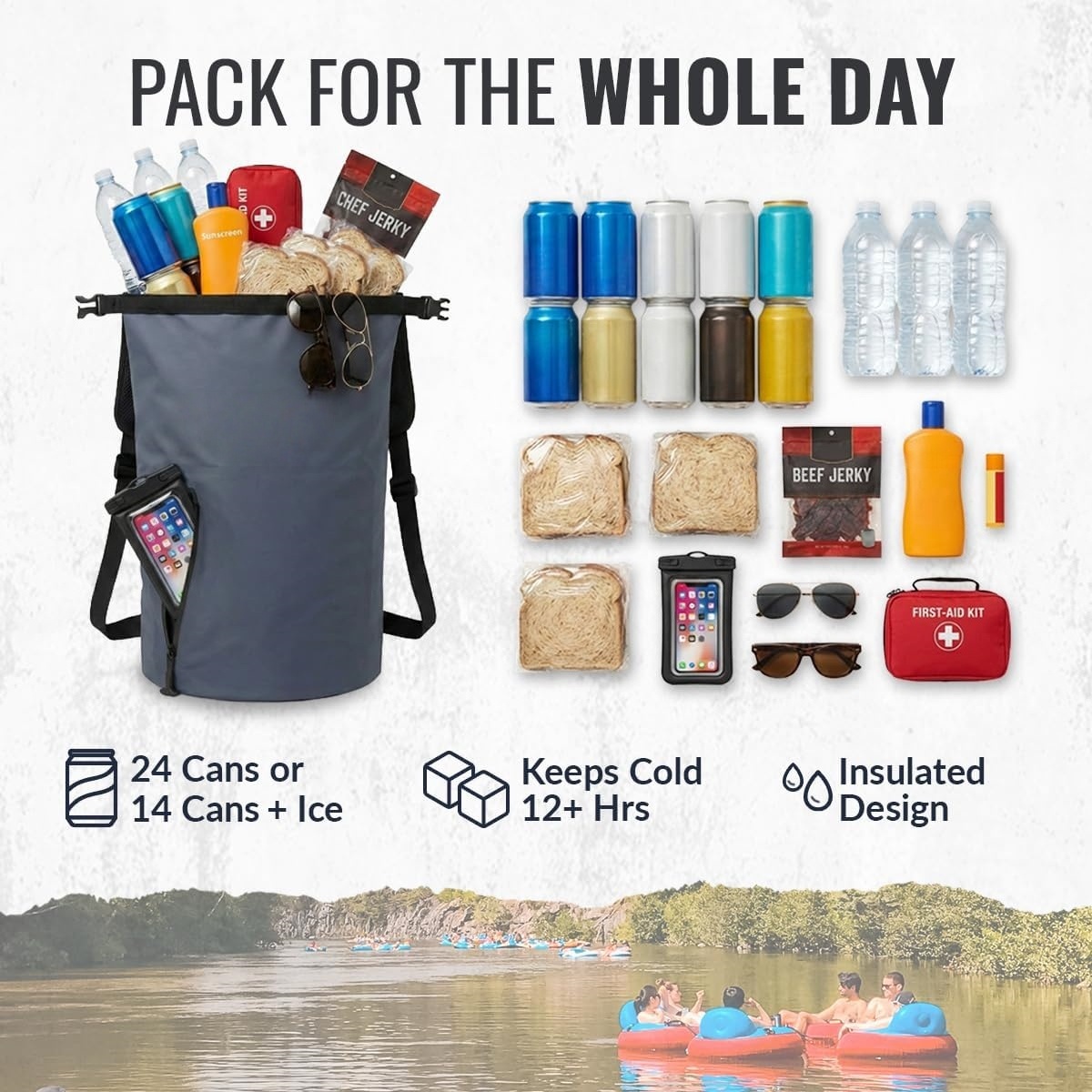 Waterproof Insulated Cooler Backpack 20L for Camping and Outdoor Adventures