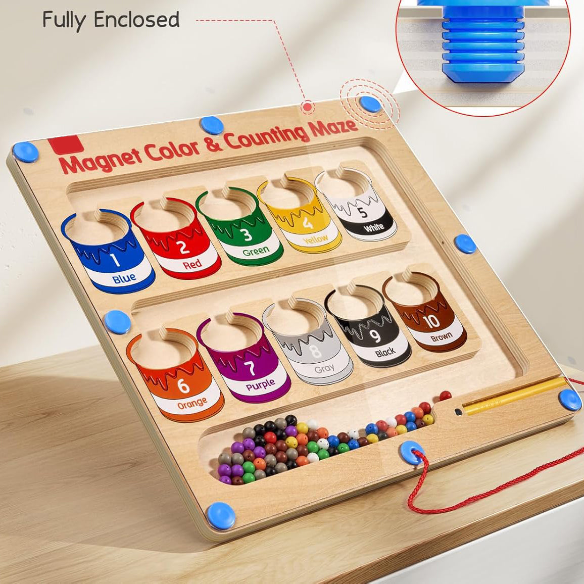 Magnetic Color and Number Maze – Educational Fine Motor Skills Toys for Boys Girls 3 4 5 Years Old