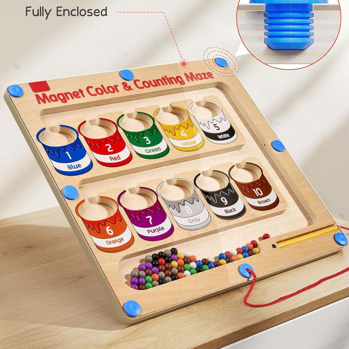 Magnetic Color and Number Maze – Educational Fine Motor Skills Toys for Boys Girls 3 4 5 Years Old