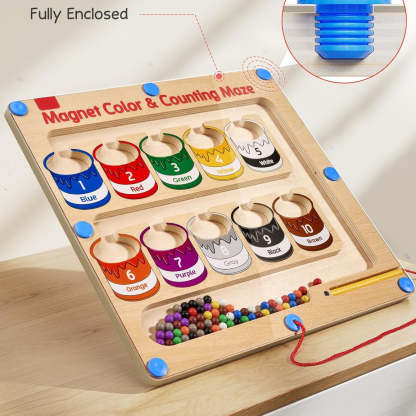 Magnetic Color and Number Maze – Educational Fine Motor Skills Toys for Boys Girls 3 4 5 Years Old