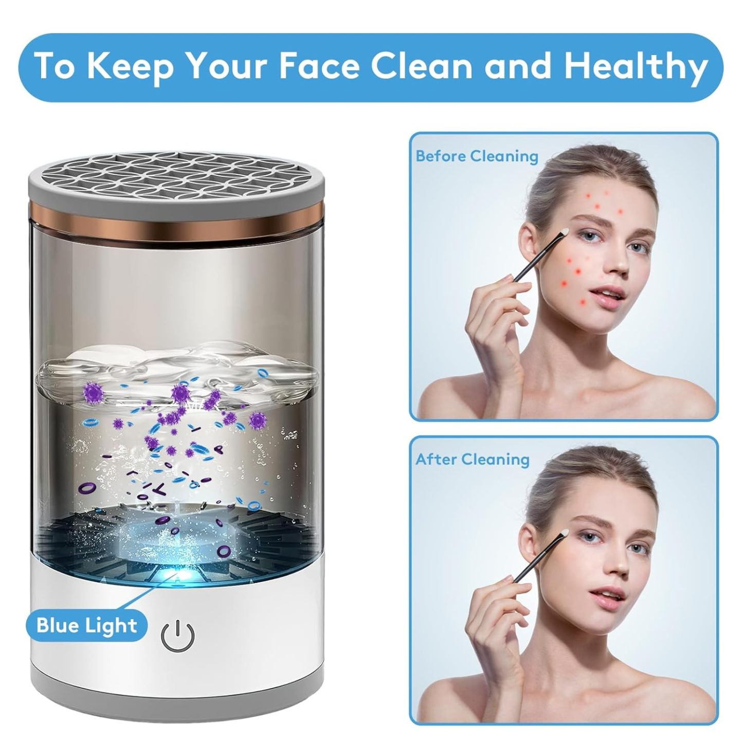 Electric Makeup Brush Cleaner Machine – Automatic Spinning Deep Clean Device