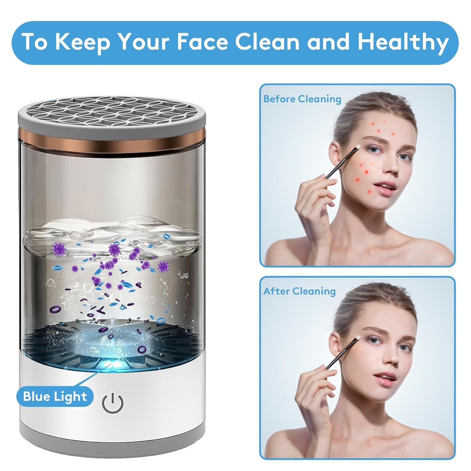 Electric Makeup Brush Cleaner Machine – Automatic Spinning Deep Clean Device