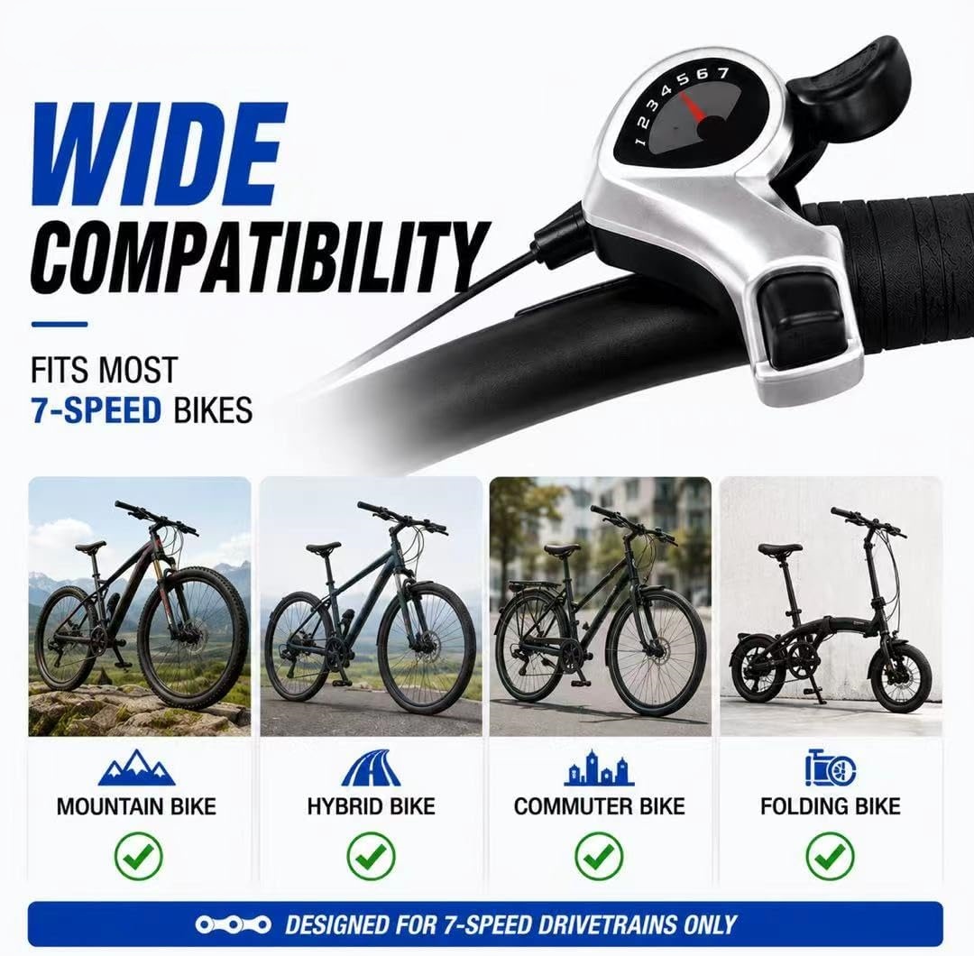 Universal 7 Speed Bike Shifting Lever with Aluminum Body