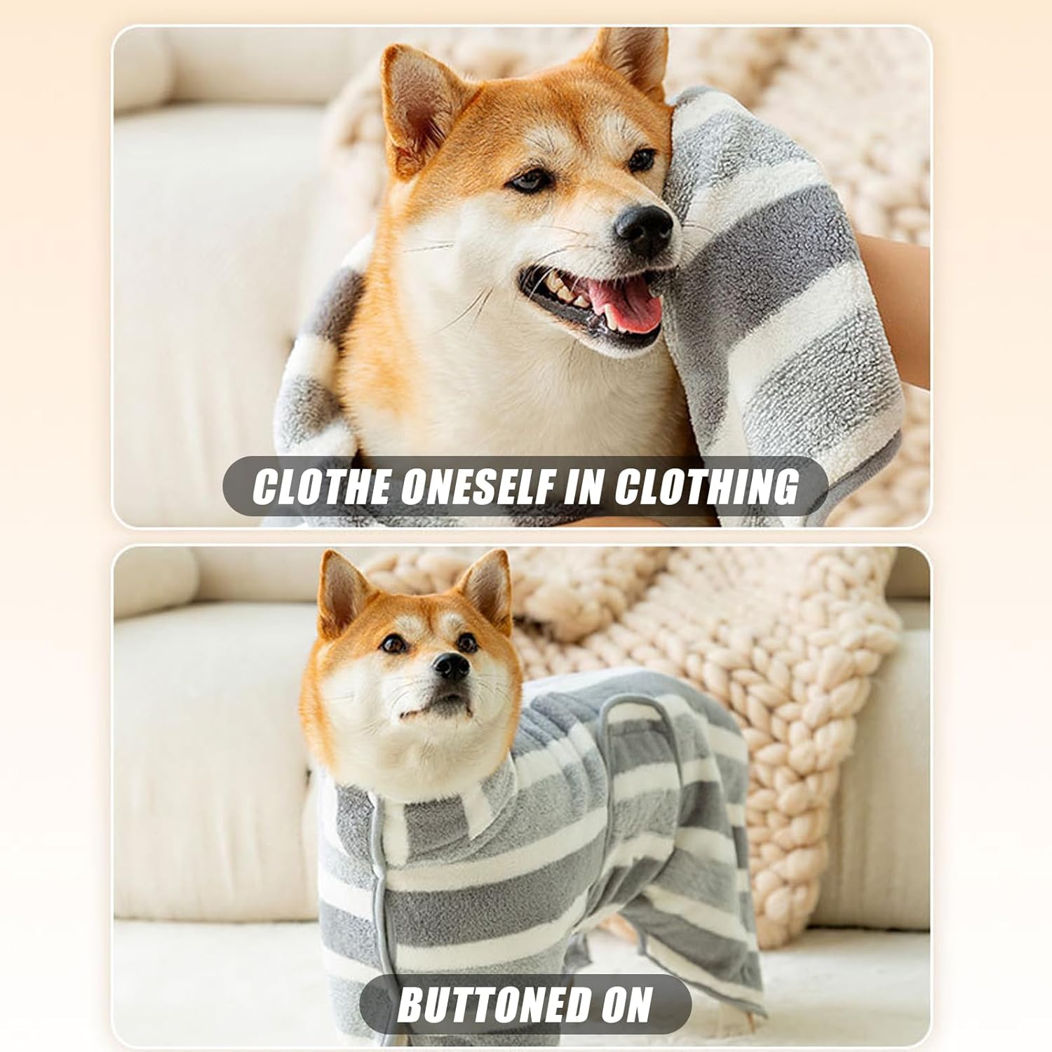 Ultra-Absorbent Dog Drying Coat – Microfiber Bathrobe for Small, Medium, and Large Dogs