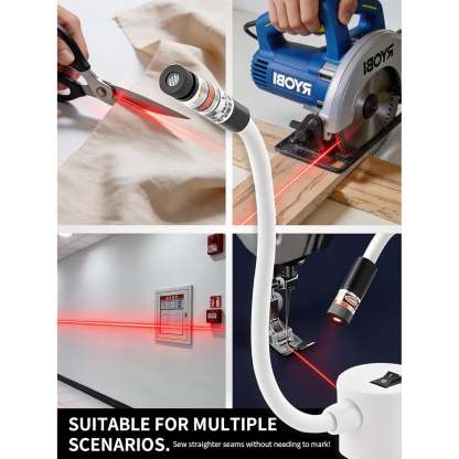 Magnetic Positioning Quilting Light, Precision Laser Guide for Sewing Machines, Laser Alignment with Heat Transfer Marking System