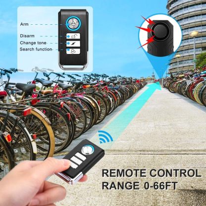 113dB Vibration Triggered Anti-Theft Bicycle Alarm with Waterproof Design, Adjustable Sensitivity