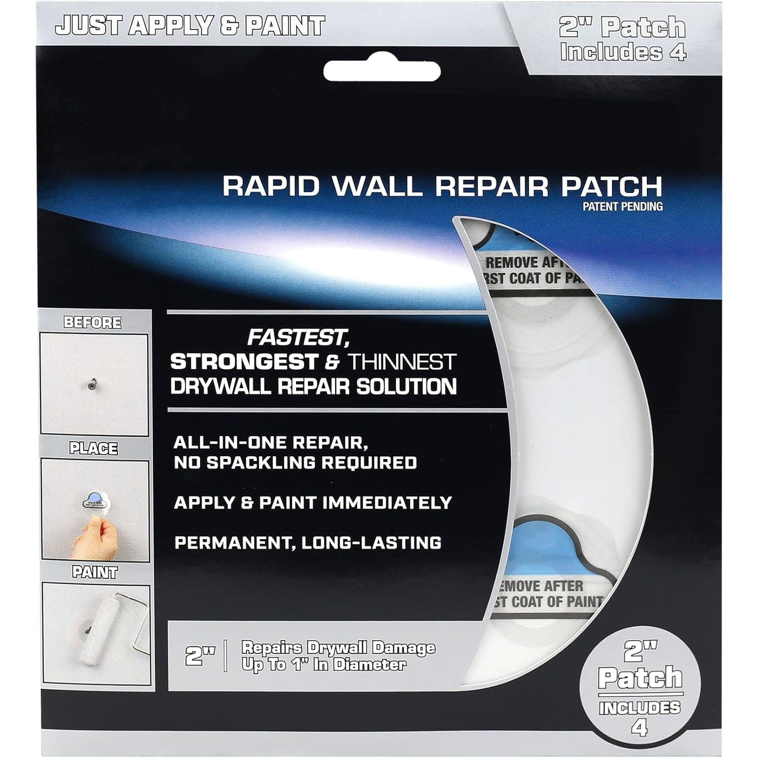 Quick Wall Repair Patch – 2-Inch All-in-One Drywall Fix