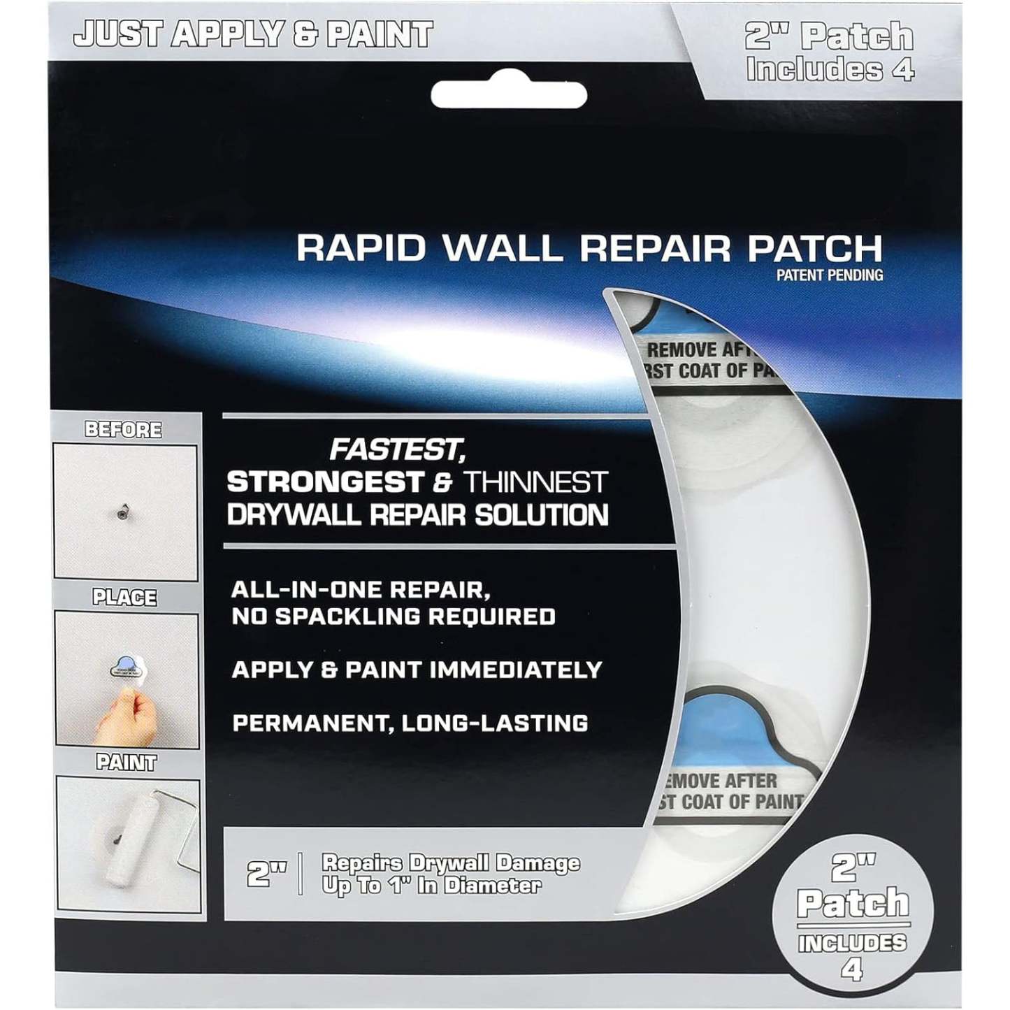 Quick Wall Repair Patch – 2-Inch All-in-One Drywall Fix