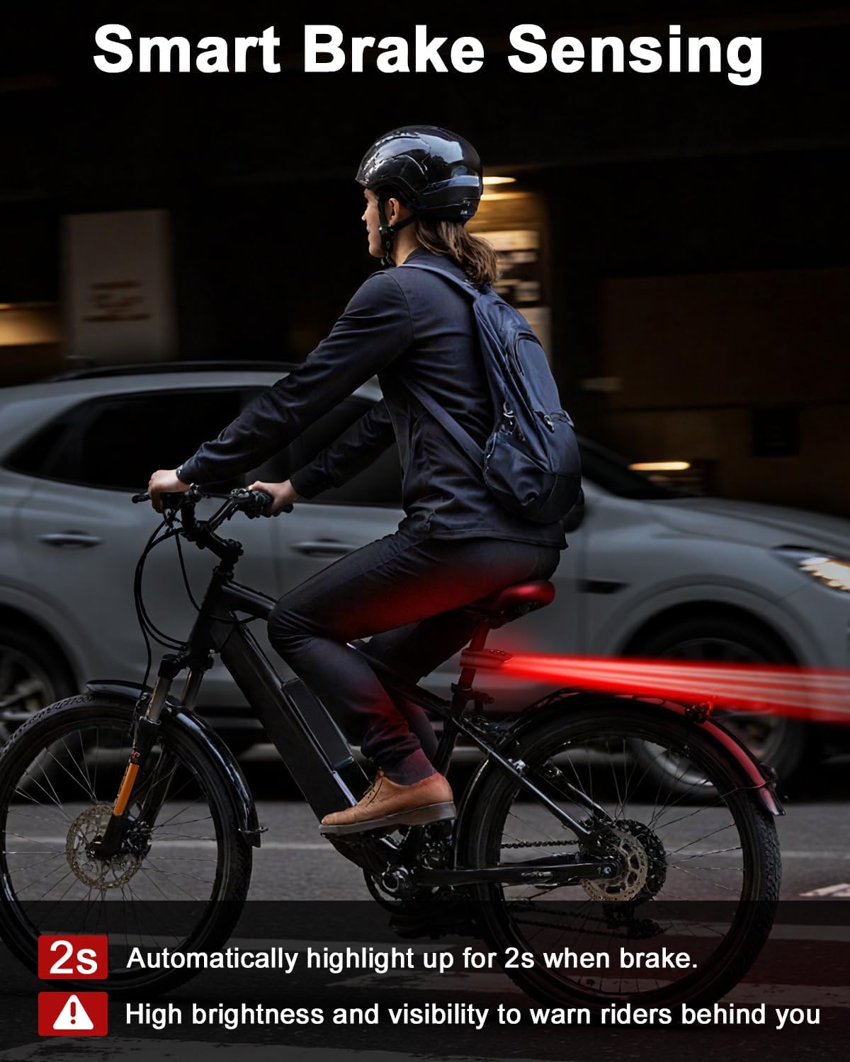 Smart Bike Alarm Tail Light – Hidden 'Find My' Tracker Slot & Brake Sensor