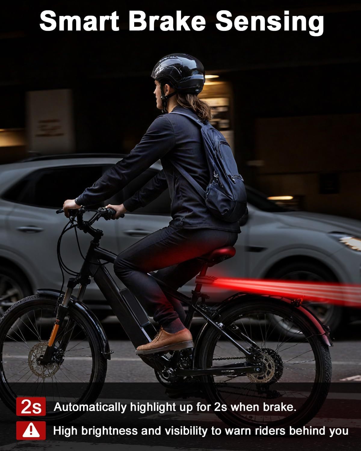 Smart Bike Alarm Tail Light – Hidden 'Find My' Tracker Slot & Brake Sensor