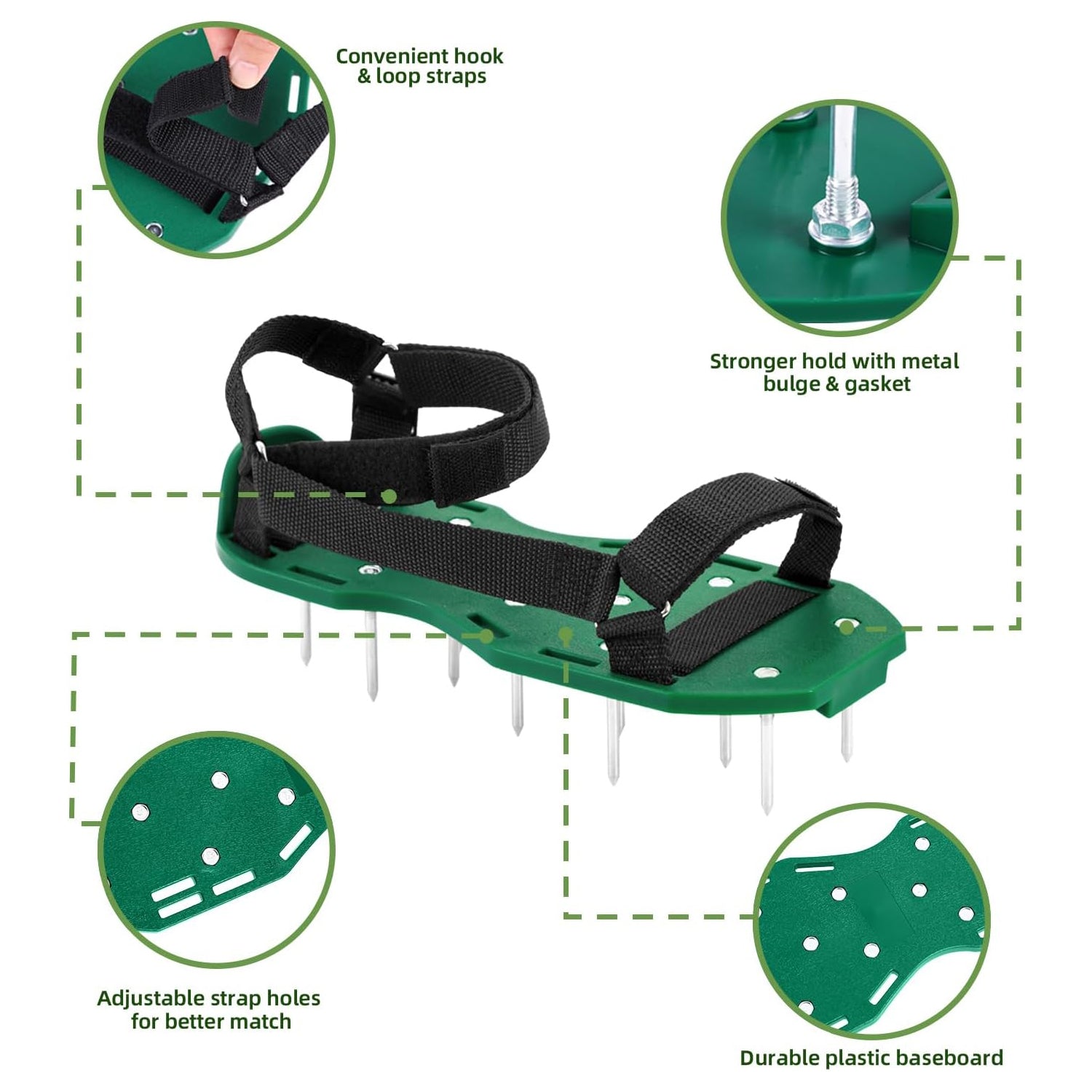 Heavy Duty Spiked Aerating Sandals – Hook & Loop Straps