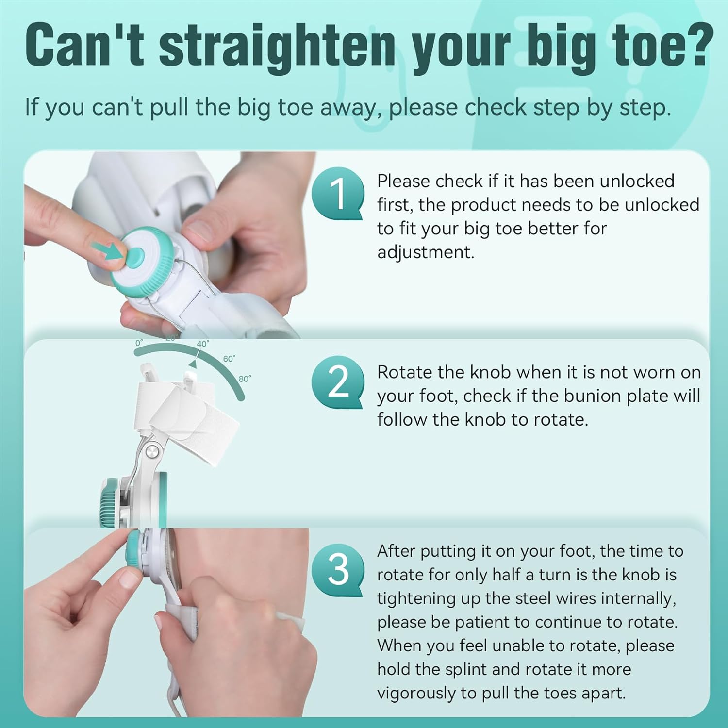 Adjustable knob hallux valgus corrector