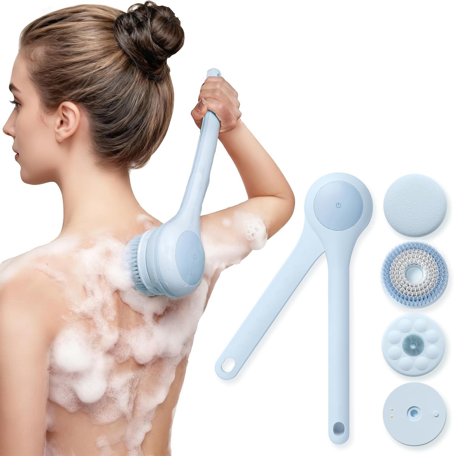 Electric shower brush back massager