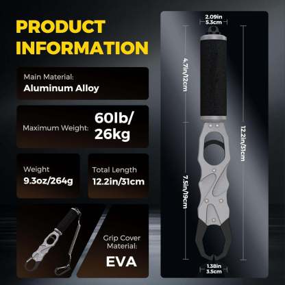 Two-in-one fish lip clip, single-finger operation aluminum alloy fish clip with scale.