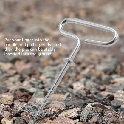 Ice Fishing Shelter Anchor – Ice Shanty Anchor Outdoor Camping Tent Threaded Tent Peg