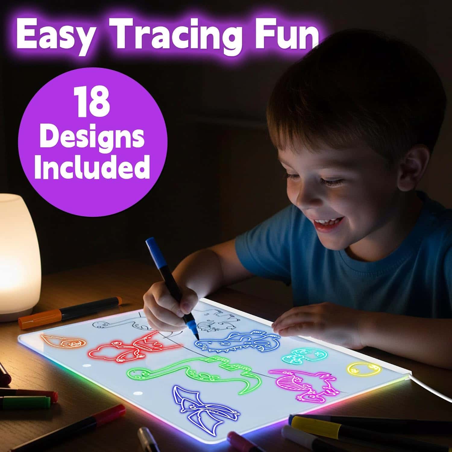 🎨 Glow & Draw Magic Board: 16" Illuminated Art Studio for Kids! ✨