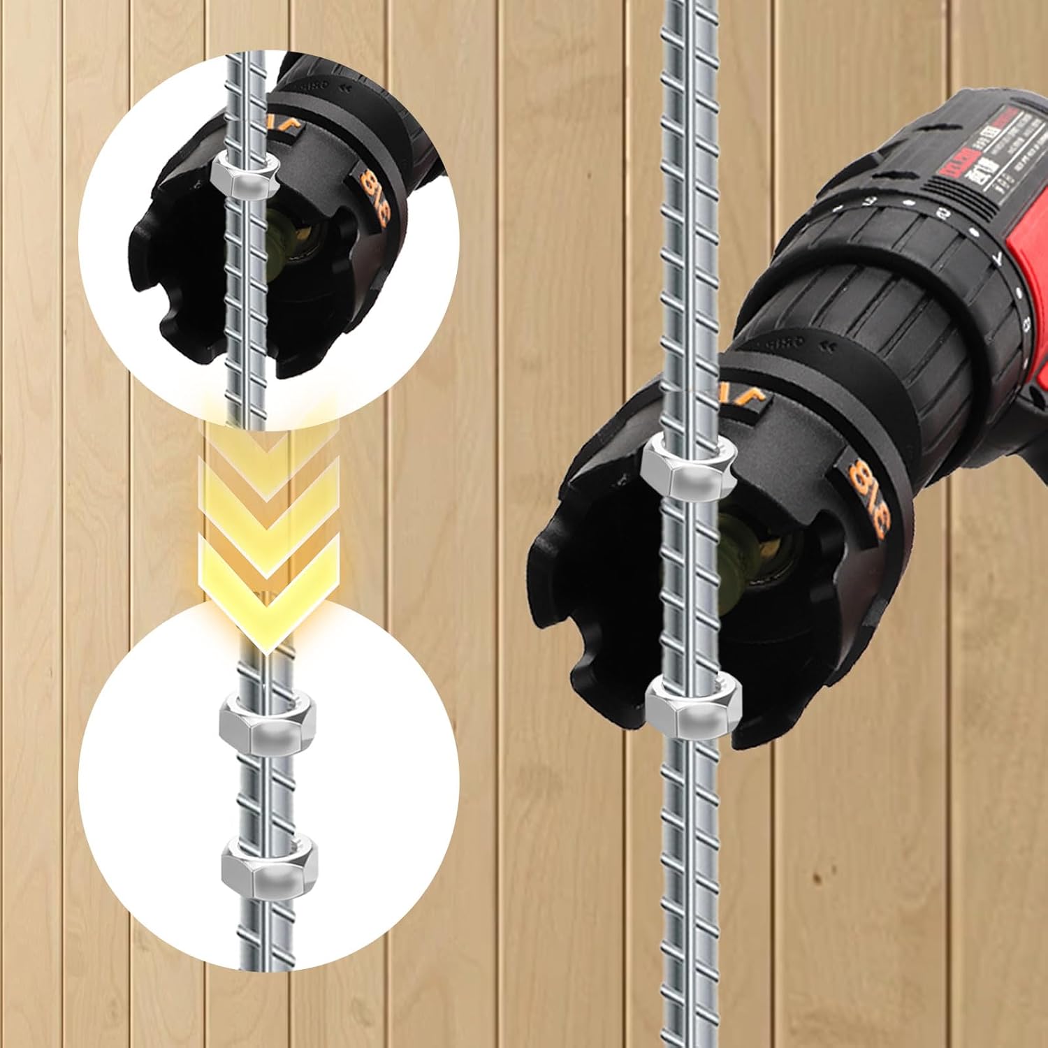 Hex Shank Nut Driver Drill Bit Attachment | For Pipe Framework and Support Systems