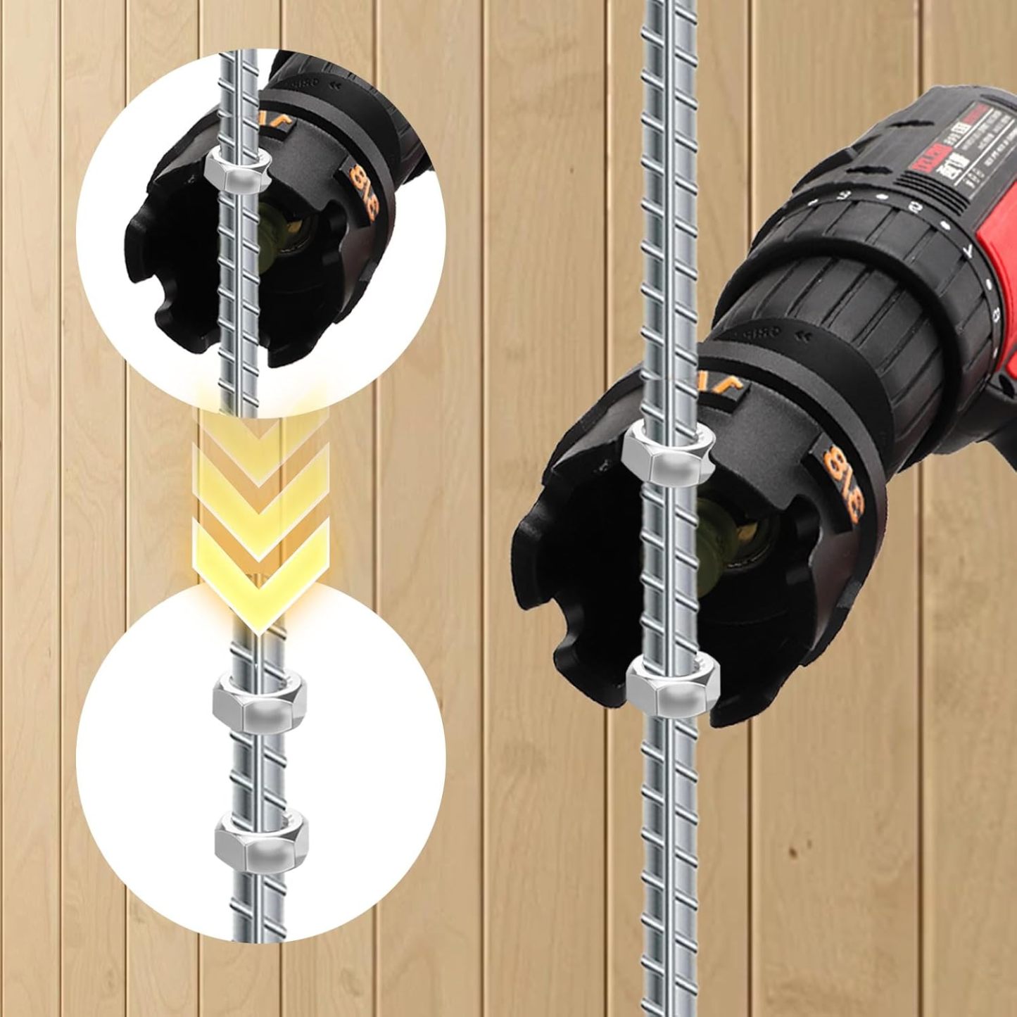 Hex Shank Nut Driver Drill Bit Attachment | For Pipe Framework and Support Systems
