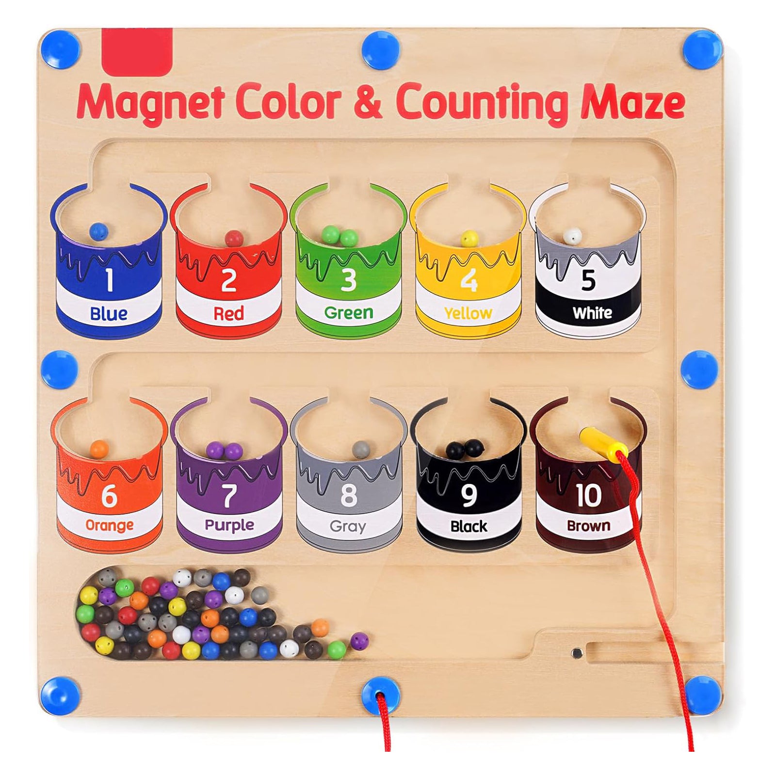 Magnetic Color and Number Maze – Educational Fine Motor Skills Toys for Boys Girls 3 4 5 Years Old