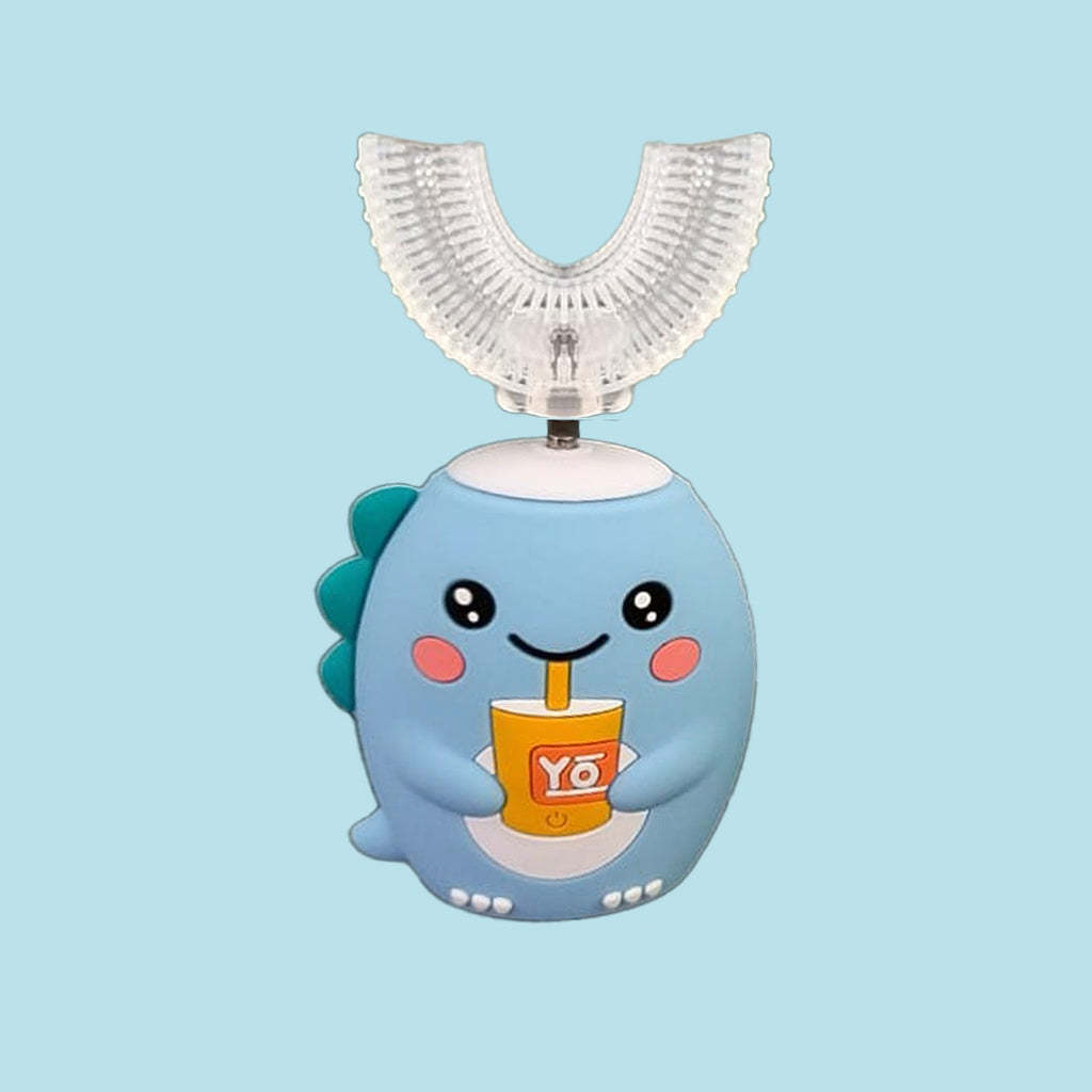 Children’s U-Shaped Electric Toothbrush – 360° Sonic Cleaning, 5 Modes, Cartoon Dinosaur Design