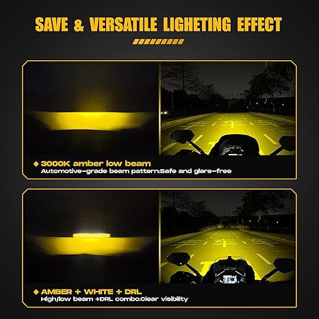 Multi-Mode 120W LED Auxiliary Lights – Amber Dual Beam Driving Lights
