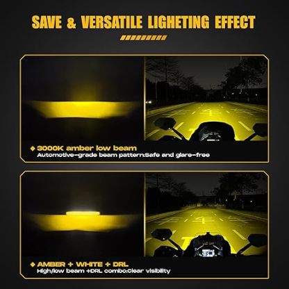 Multi-Mode 120W LED Auxiliary Lights – Amber Dual Beam Driving Lights
