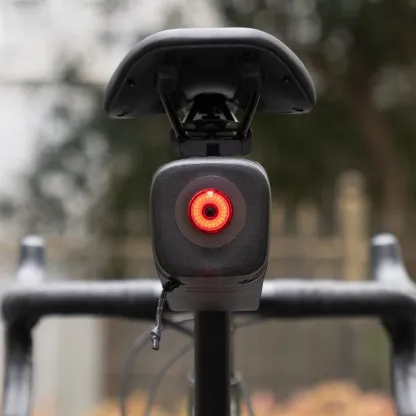 Brake-Sensor Saddle Bag with Rear Stop Light - Waterproof Bike Storage