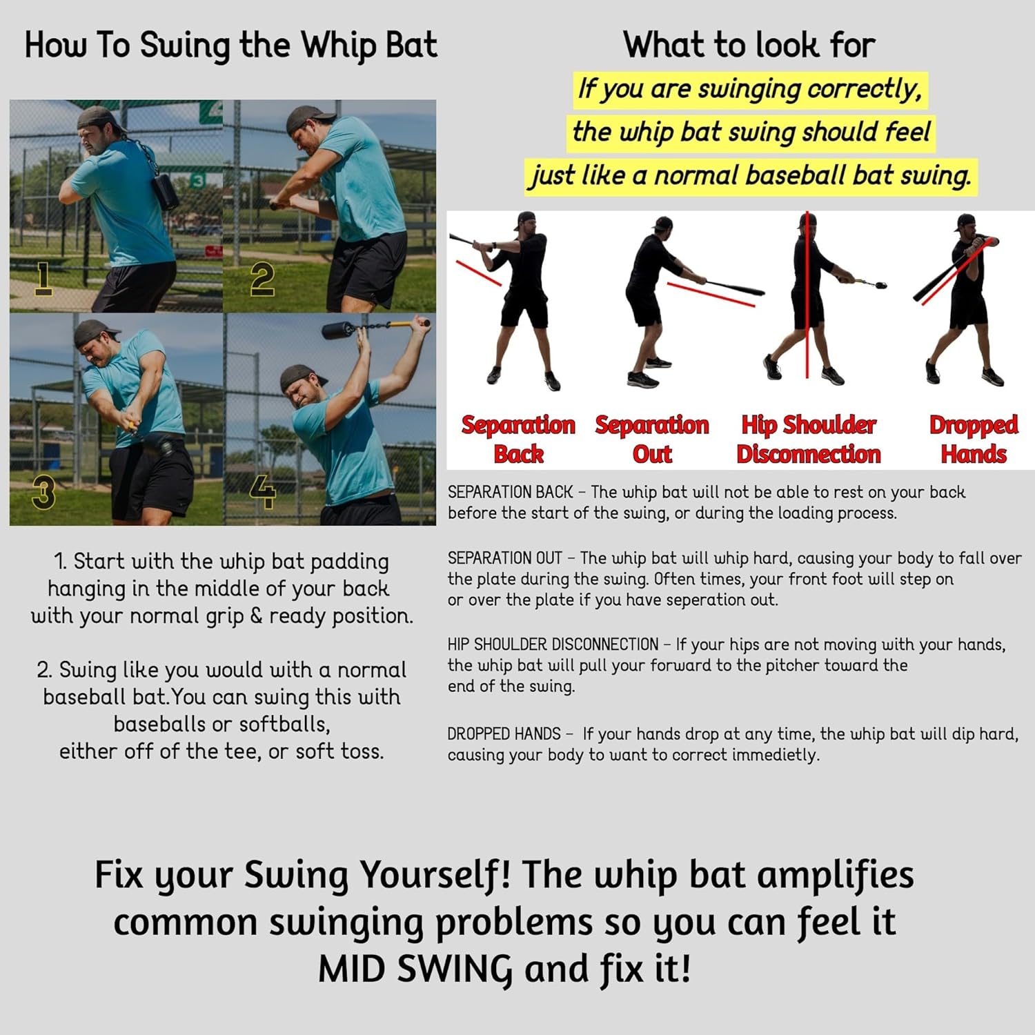 Whip-shaped baseball bat - baseball and softball batting training aid