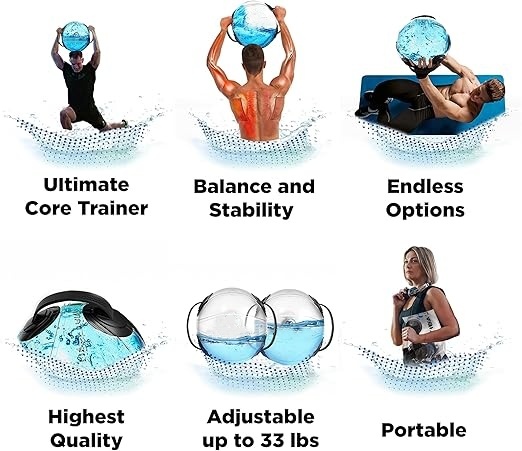 Adjustable Water Weight Training Sphere for Full Body Exercise
