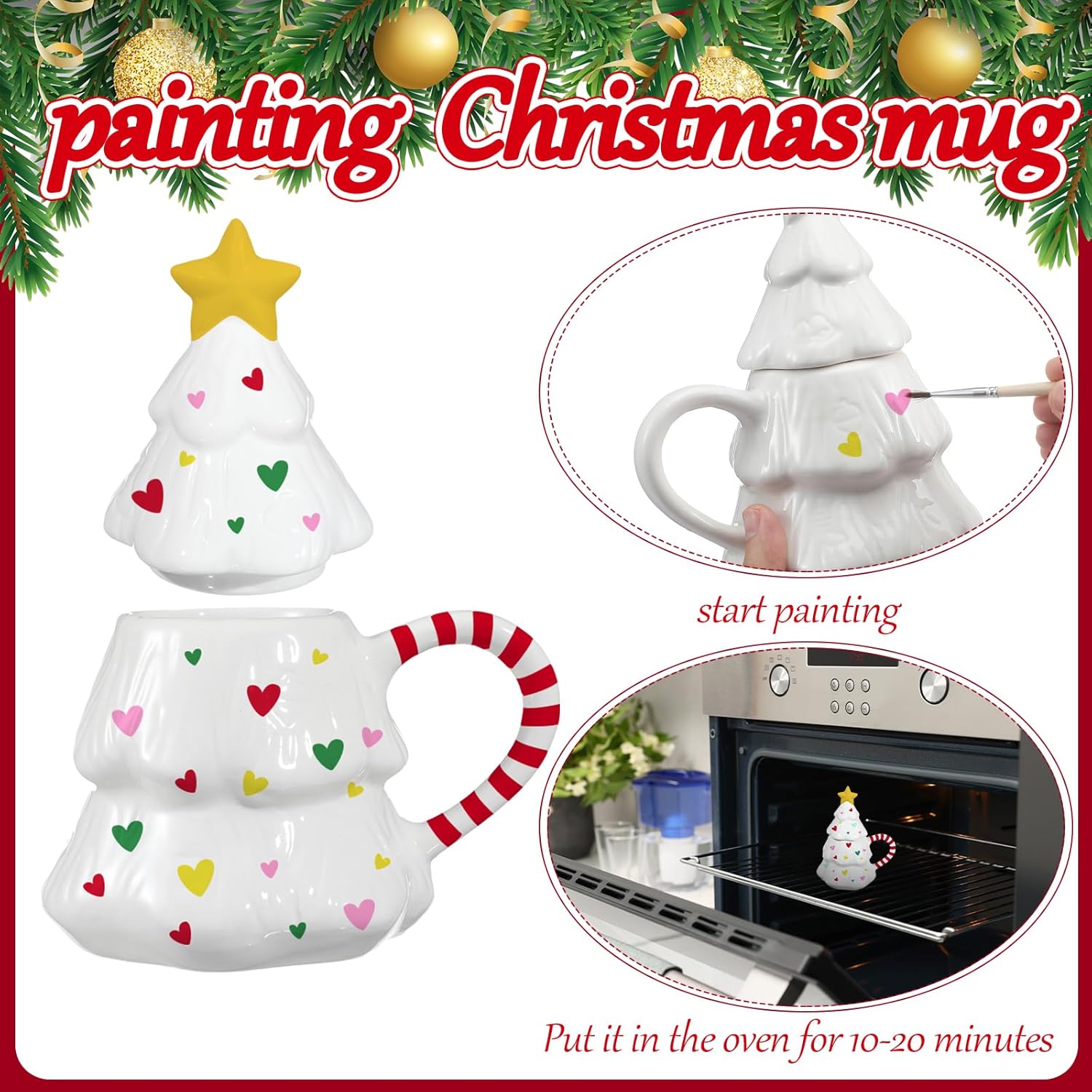 DIY Painted Christmas Mug Set