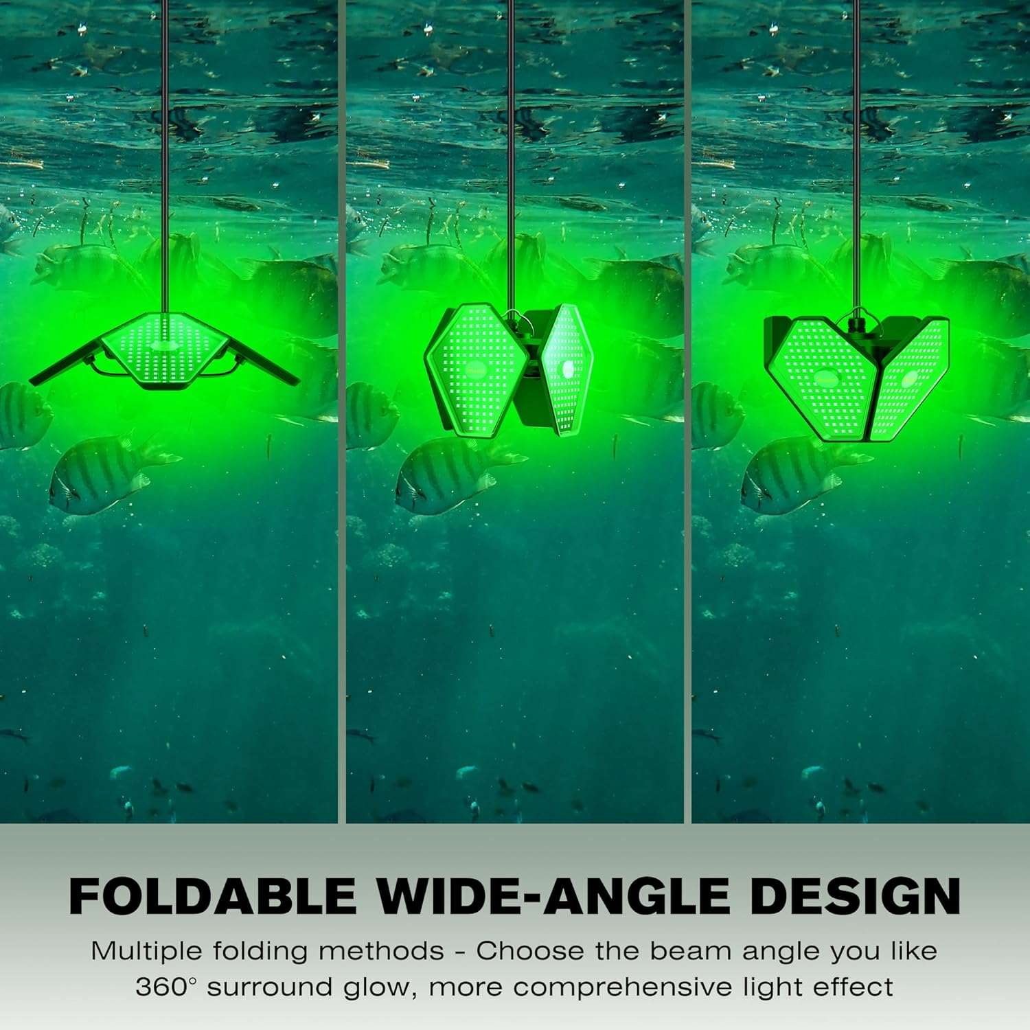 12V foldable underwater fishing light, 400W power