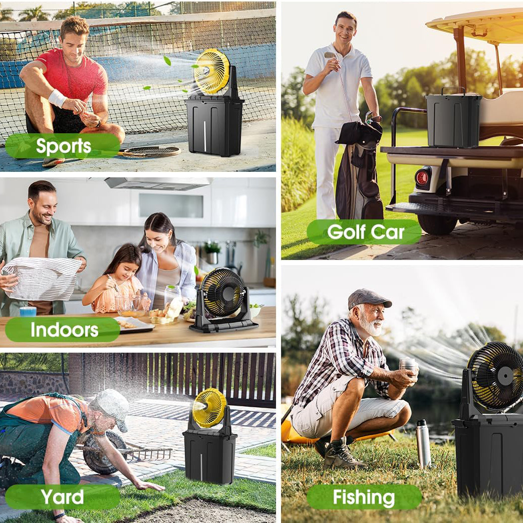 Misting Fan – 9L Outdoor Cooling Fan | 20000mAh Rechargeable