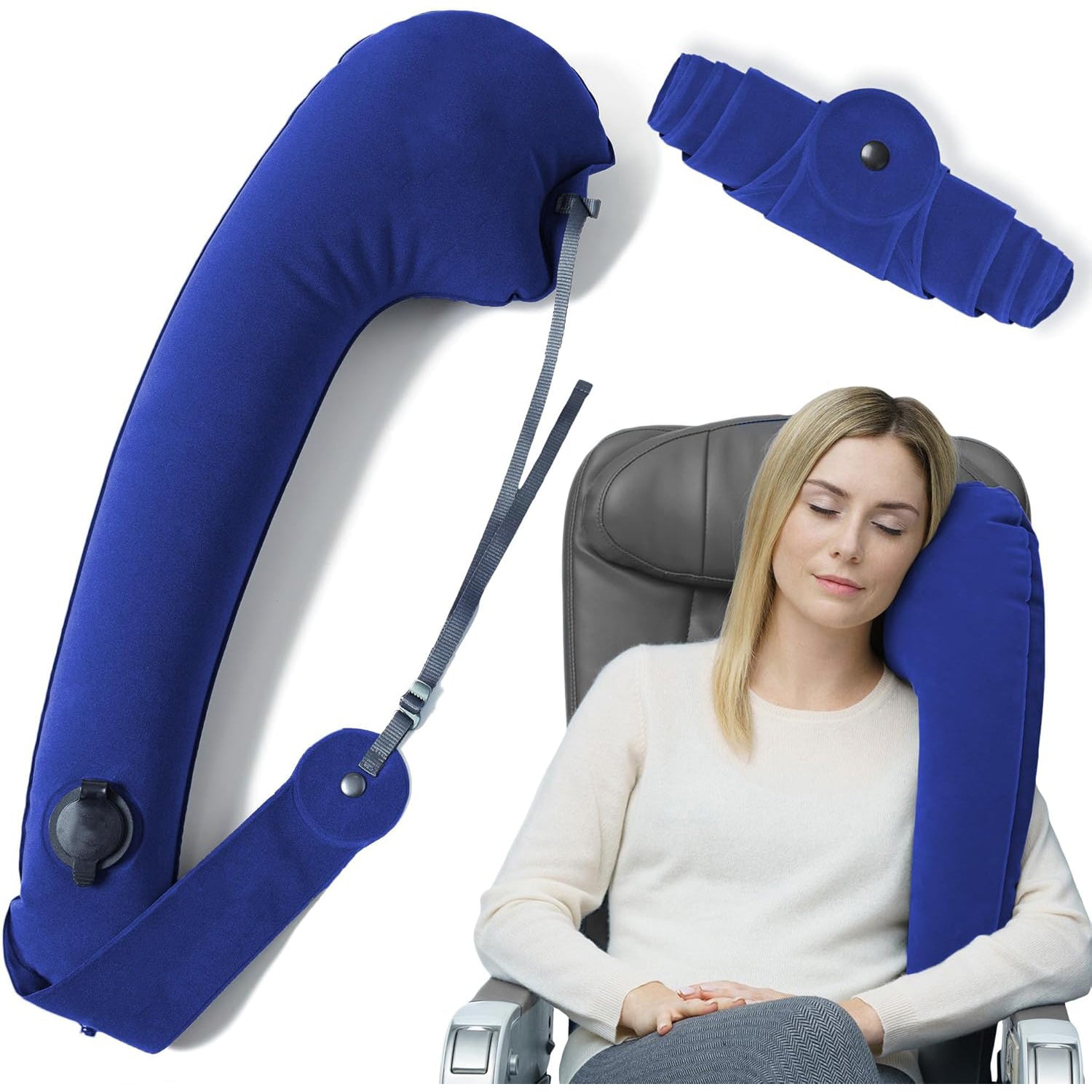 Ultimate Inflatable Neck Support and Body Pillow – Airplane Pillow for Long Flight Comfort