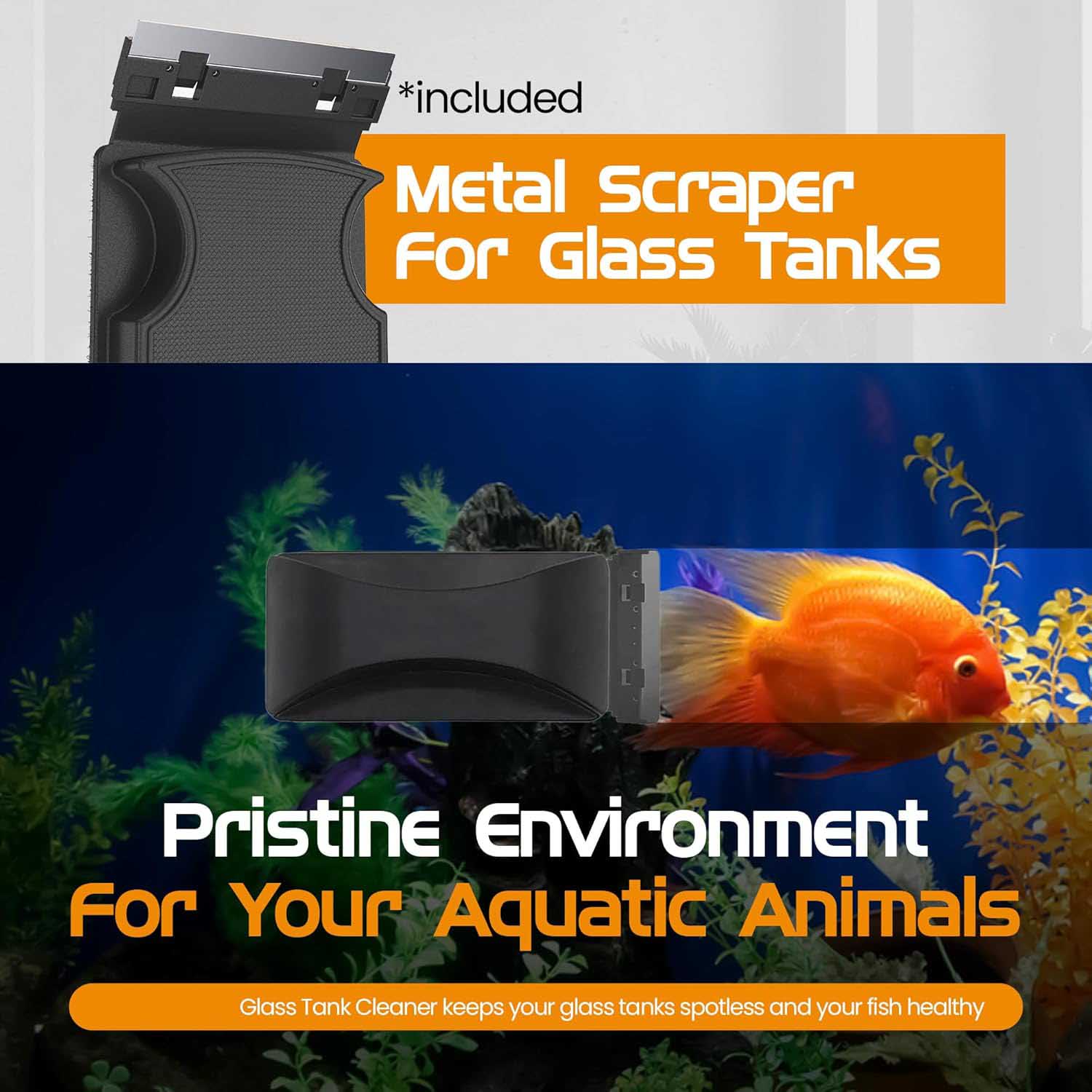 2-in-1 Magnetic Aquarium Algae Cleaner – Floating Double Sided Scrubber and Scraper