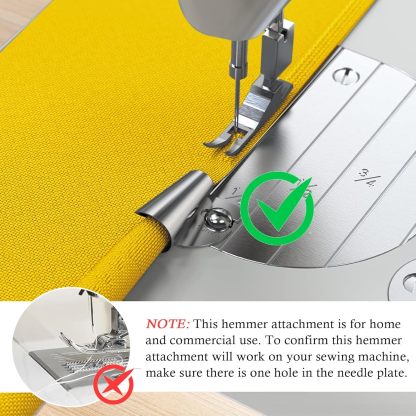 Sewing Machine Rolled Hem Foot – 8 Sizes, Wide Hemmer Presser Foot
