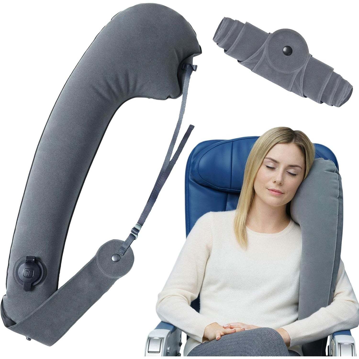 Ultimate Inflatable Neck Support and Body Pillow – Airplane Pillow for Long Flight Comfort