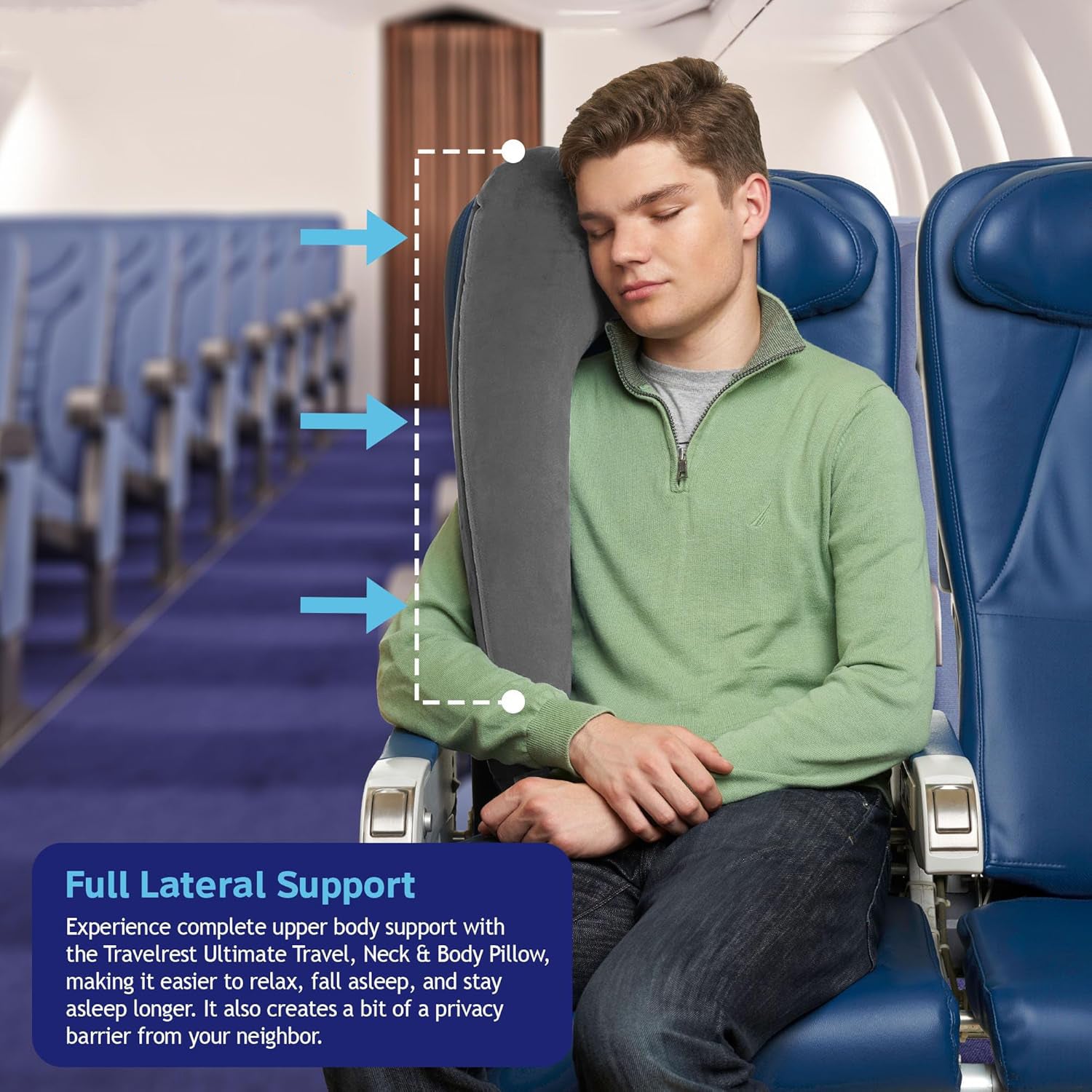 Ultimate Inflatable Neck Support and Body Pillow – Airplane Pillow for Long Flight Comfort