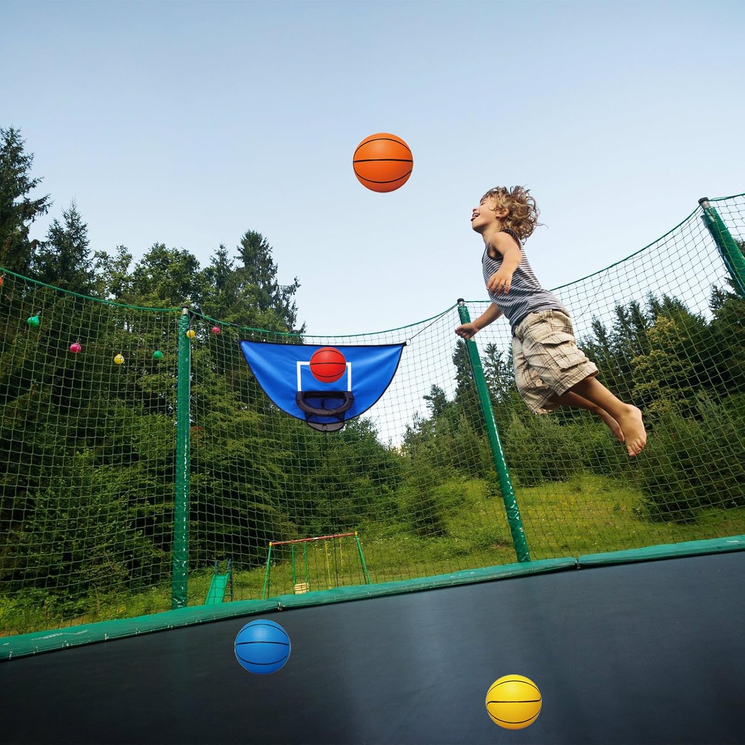 Trampoline Basketball Hoop Set