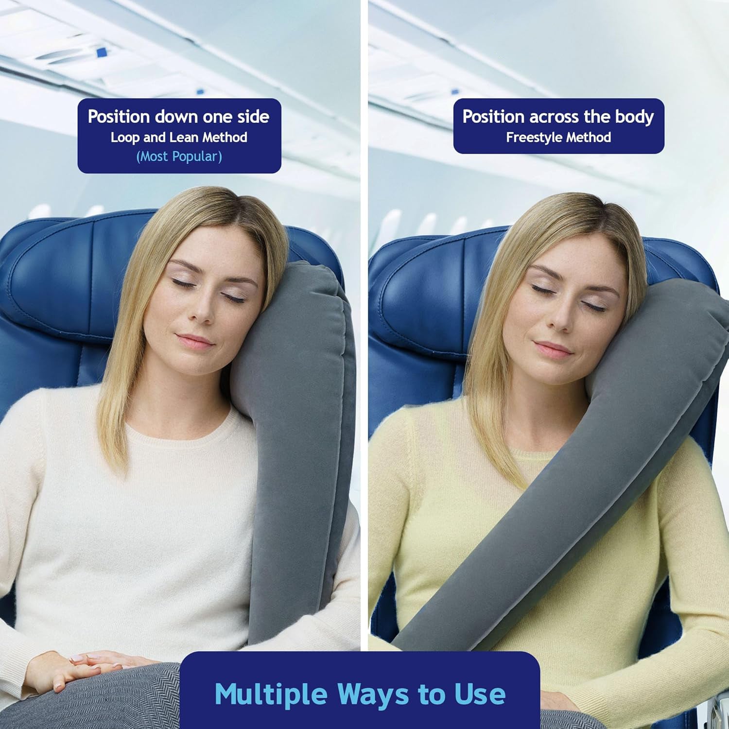 Ultimate Inflatable Neck Support and Body Pillow – Airplane Pillow for Long Flight Comfort