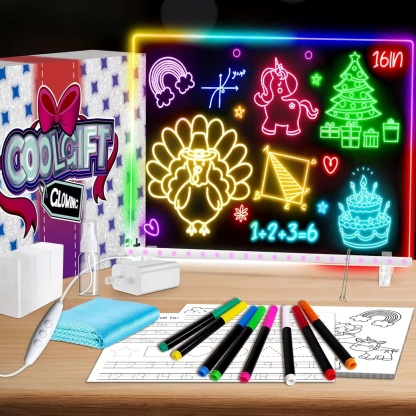 🎨 Glow & Draw Magic Board: 16" Illuminated Art Studio for Kids! ✨