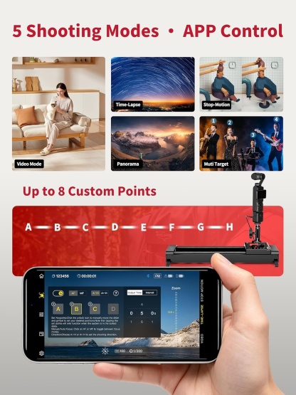 Smart 2-Axis Motion Control Camera Slider with NFC One-Tap Connection